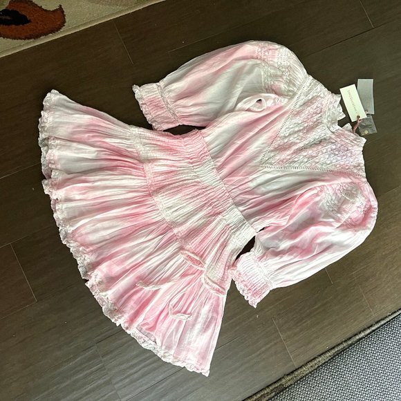 NWT Love Shack Fancy Viola Dress in Island Pink Hand Dye - Picture 12 of 13